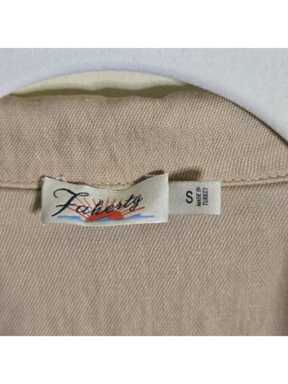 Faherty Arlie Day Romper Summer Sand Comfort Pockets Elastic Waist Size S